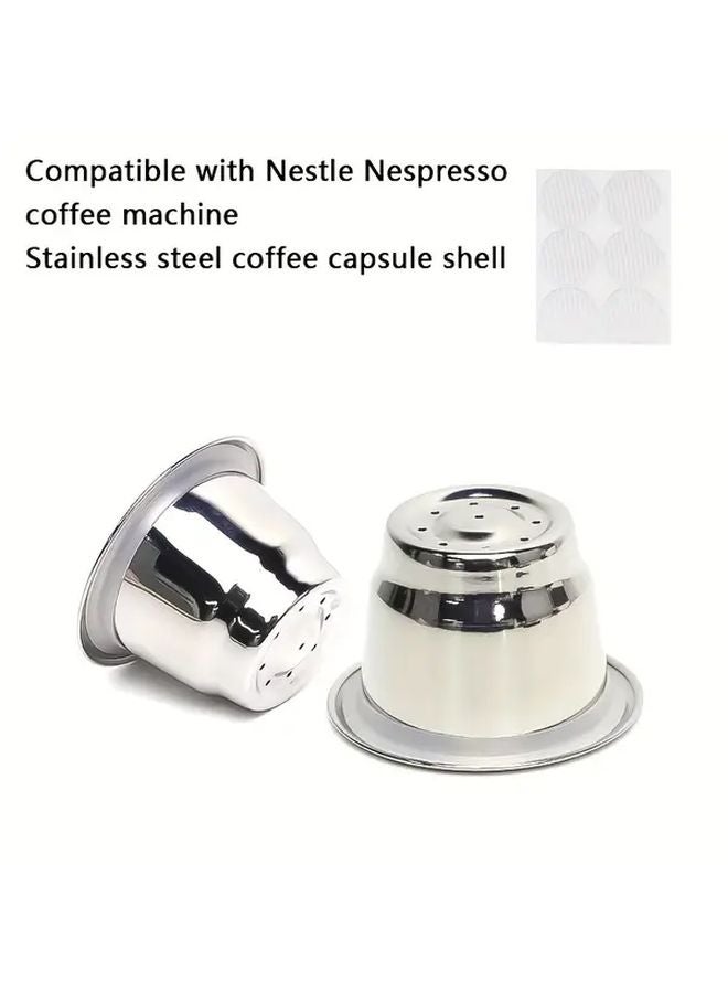 6 Stainless Steel Coffee Filter Cups with 200 Aluminum Foil Sealing Films - Image 4