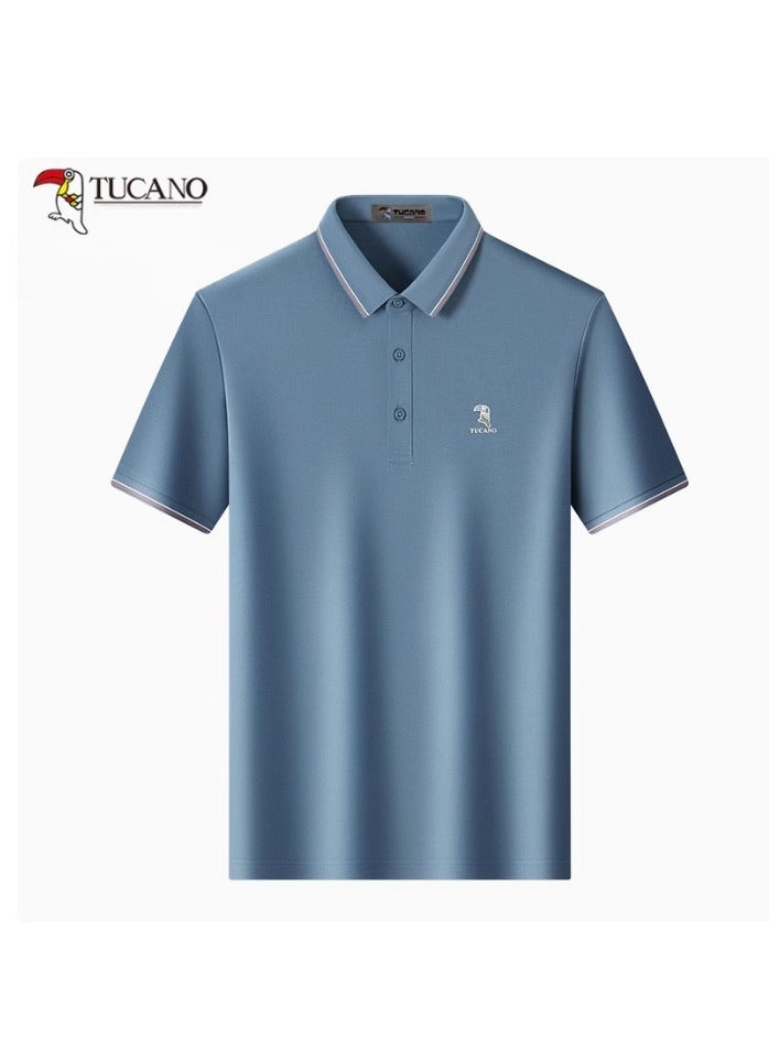 Tucano 【 Mulberry Silk 5A Antibacterial 】 Men's Short sleeved T-shirt Business Polo Shirt  - Image 1