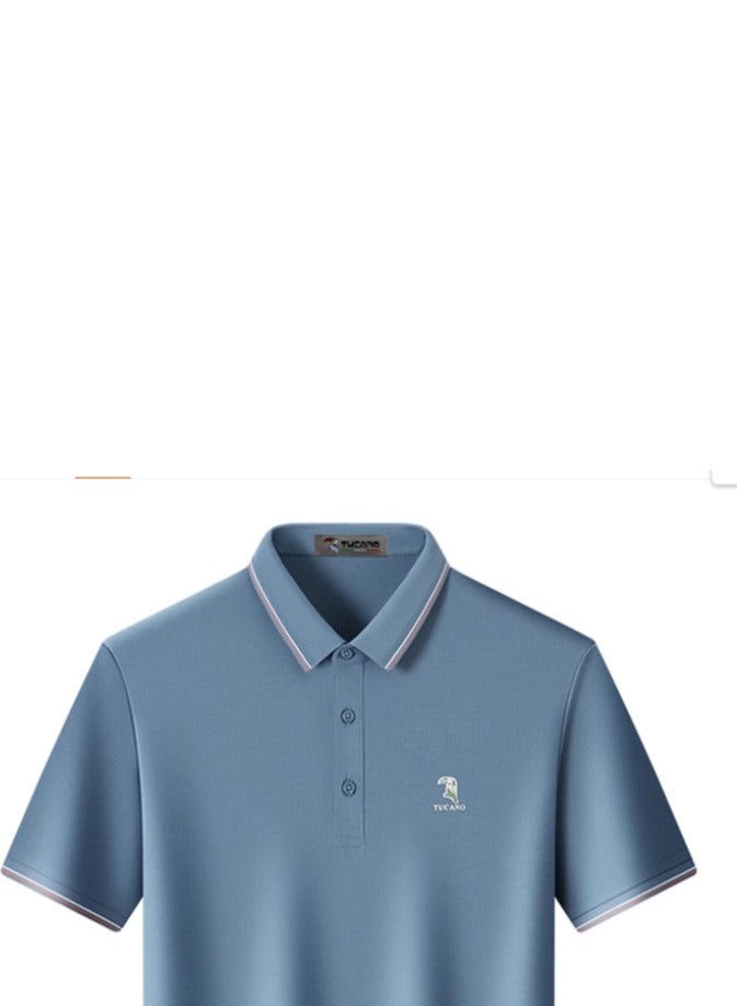 Tucano 【 Mulberry Silk 5A Antibacterial 】 Men's Short sleeved T-shirt Business Polo Shirt  - Image 3