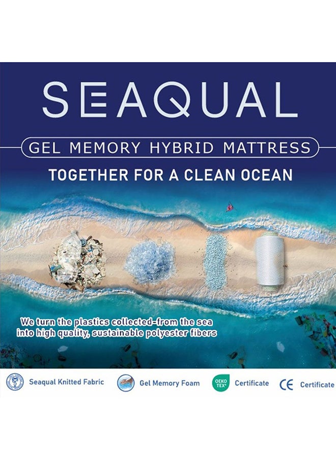 DANUBE HOME Seaqual Gel Memory Foam Mattress Medium Firm Feel Single Mattress Spine Balance For Pressure Relief L 190 X W 90 X 25 cm Thickness White/Blue  - Image 2