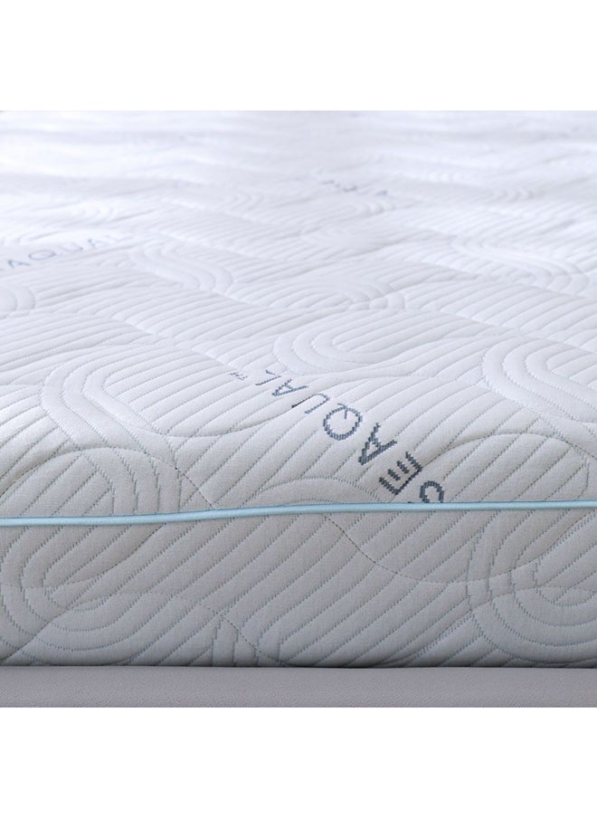 DANUBE HOME Seaqual Gel Memory Foam Mattress Medium Firm Feel Single Mattress Spine Balance For Pressure Relief L 190 X W 90 X 25 cm Thickness White/Blue  - Image 5