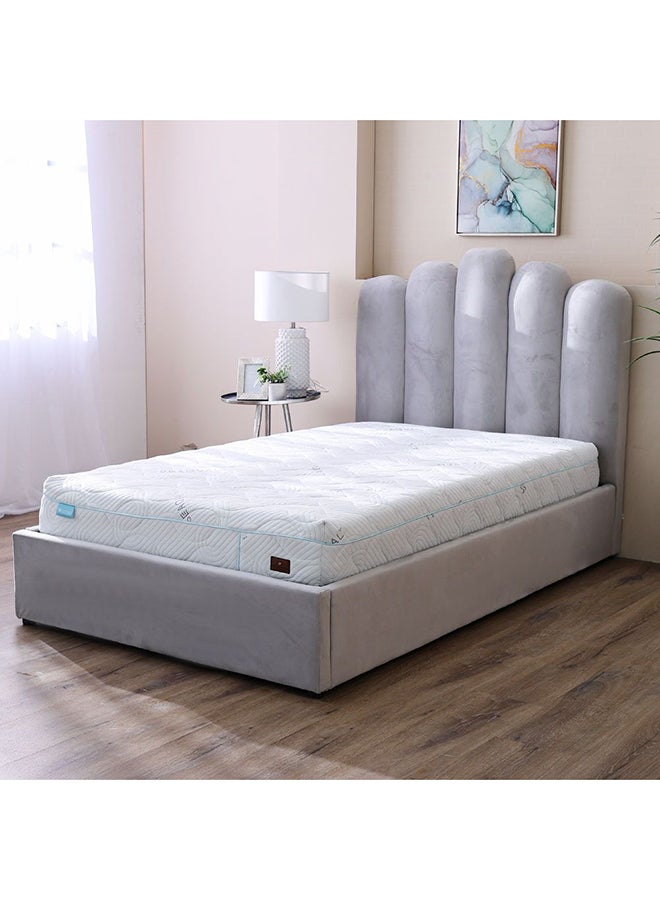 Seaqual Gel Memory Foam Mattress Medium Firm Feel Single Mattress Spine Balance For Pressure Relief L 190 X W 90 X 25 cm Thickness White/Blue