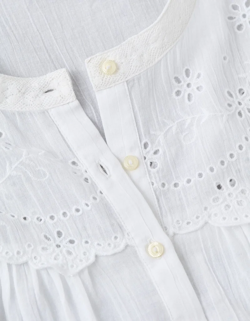 American Eagle  AE Embroidered Button-Up Blouse for Women | Best Price UAE