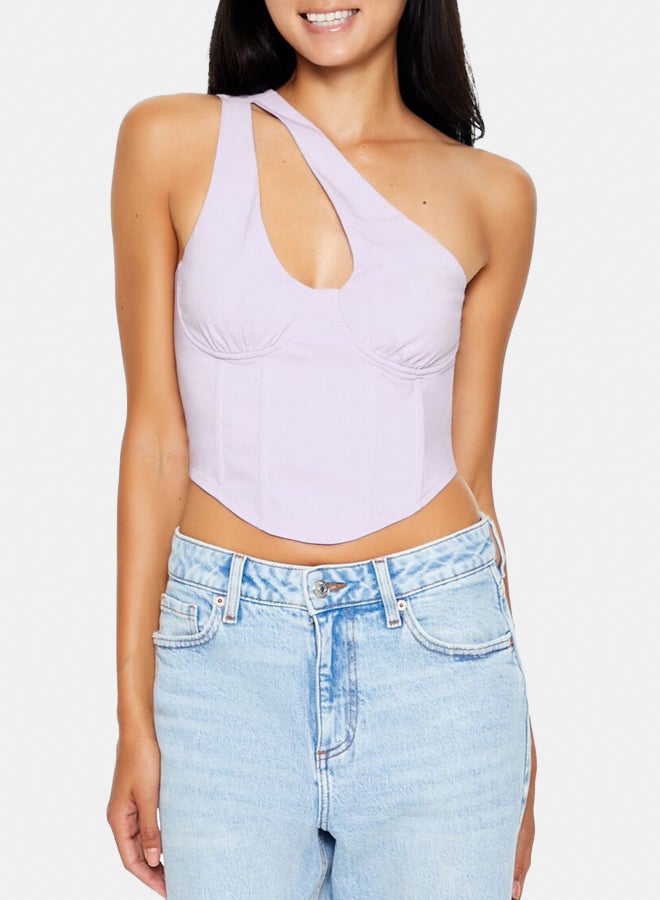 FOREVER 21 One-Shoulder Bustier Crop Top - Image 1