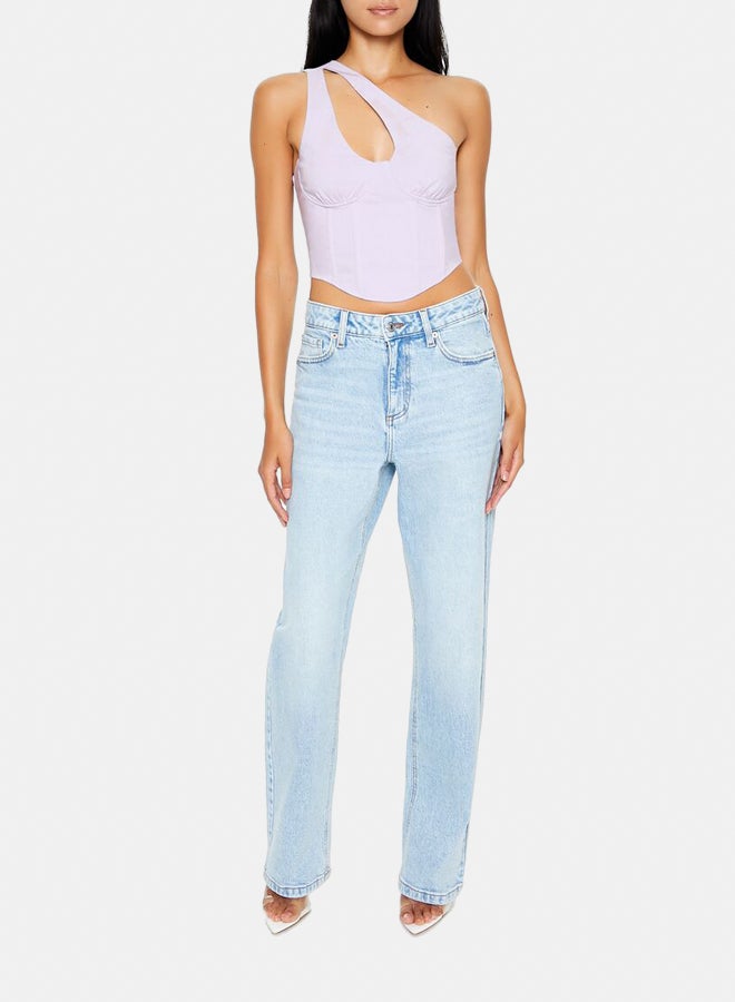 FOREVER 21 One-Shoulder Bustier Crop Top - Image 2