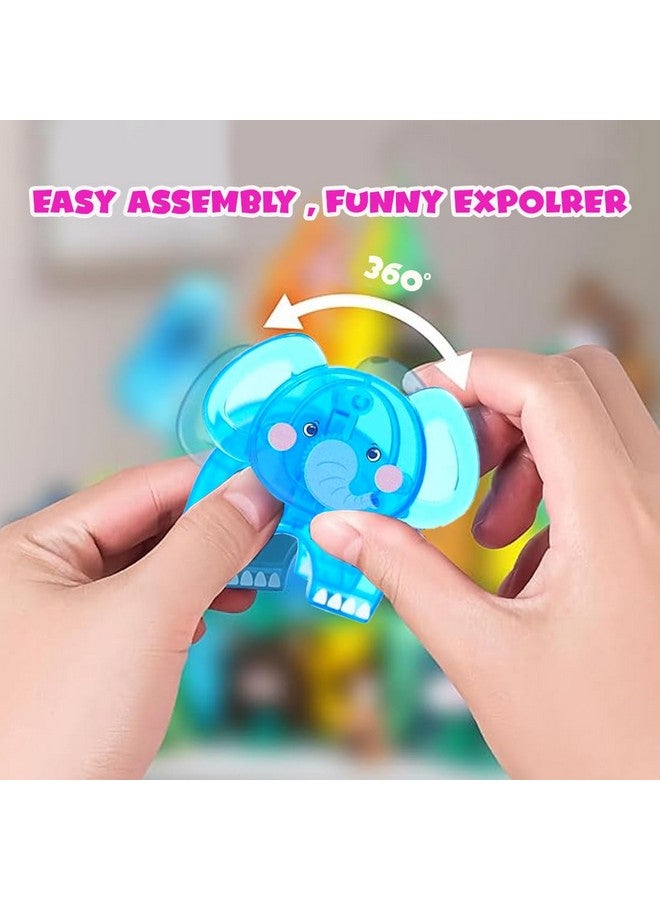 ويمبلي مجموعة بناء مغناطيسية من ويمبلي، مجموعة بناء سفاري الغابة، أنشطة تعليمية للأطفال الصغار، مكعبات بناء مغناطيسية تعليمية بموضوع الغابة، للأطفال من سن 3 سنوات فما فوق، مغامرة الغابة - 16 قطعة - Image 4