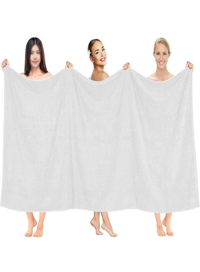RIVERSIDE Pack of 1 Jumbo Bath Sheet 40 x 80 Inches - Extra Large Bath Towel, Super Soft & Highly Absorbent, 100% Cotton Quick Dry, Perfect to Wrap Yourself in - White - Image 2