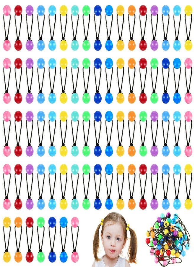 JenPen 60 Pieces Hair Ties Balls Ponytail Holders Colorful Twin Bead Ponytail Balls 80s 90s Elastic Hair Accessories for Baby Kid Children Girls Women (Multicolor,12mm) - Image 1