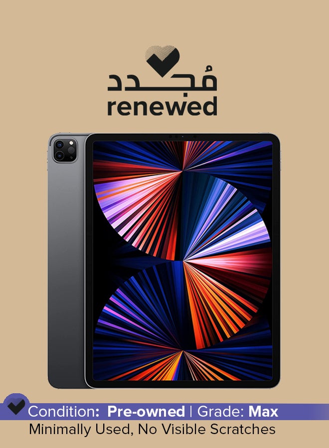 ابل  Renewed - iPad Pro 2021 (5th Gen) 12.9-Inch M1 Chip 256GB Cellular Space Gray With Facetime - Image 1