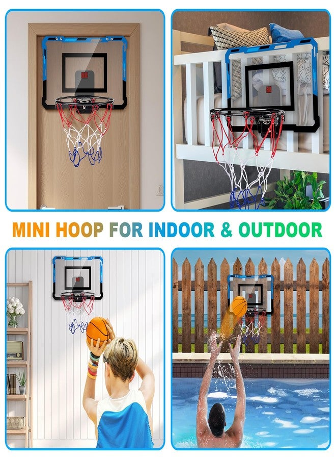 Loiley Basketball Hoop Indoor for Kids Adults with Scorer with 2 Scoring Methods, Door Room Basketball Mini Hoop with 3 Batteries and Balls, Basketball Accessories for Teen Boy Gifts, Blue - Image 5