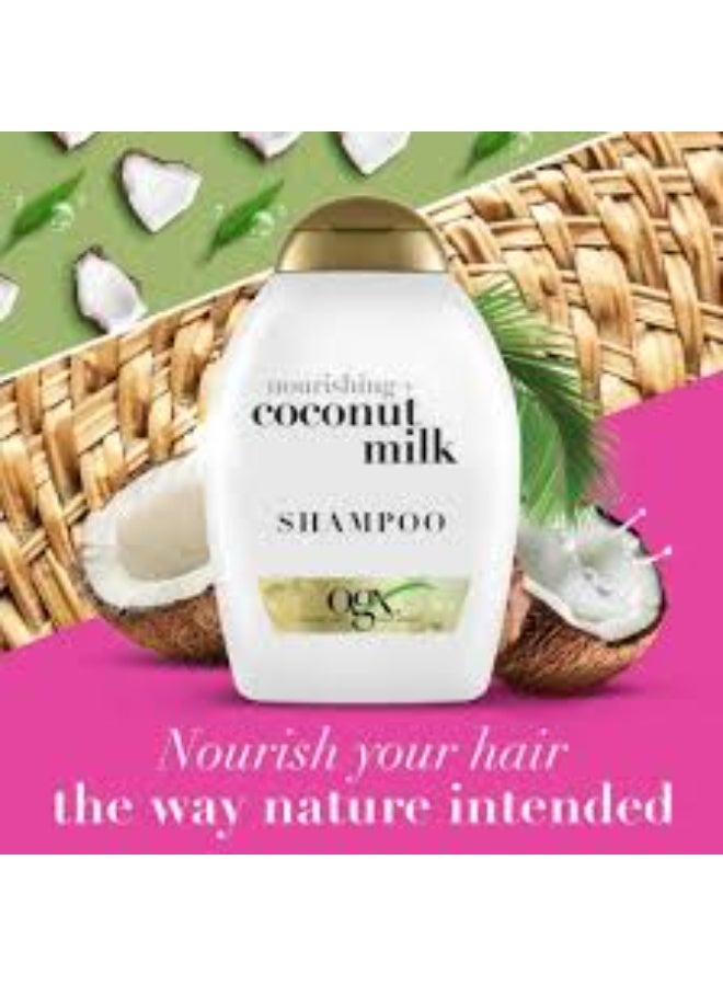 OGX Nourishing + Coconut Milk Shampoo for Stronger, Hydrated Hair, 385 ml - Image 5