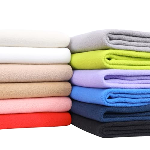 UBCGOTT Knitted Polar Fleece Fabric 10 x 10 inches 12 Colors AntiPill Plush Polyester for DIY Sewing Crafts - Image 3