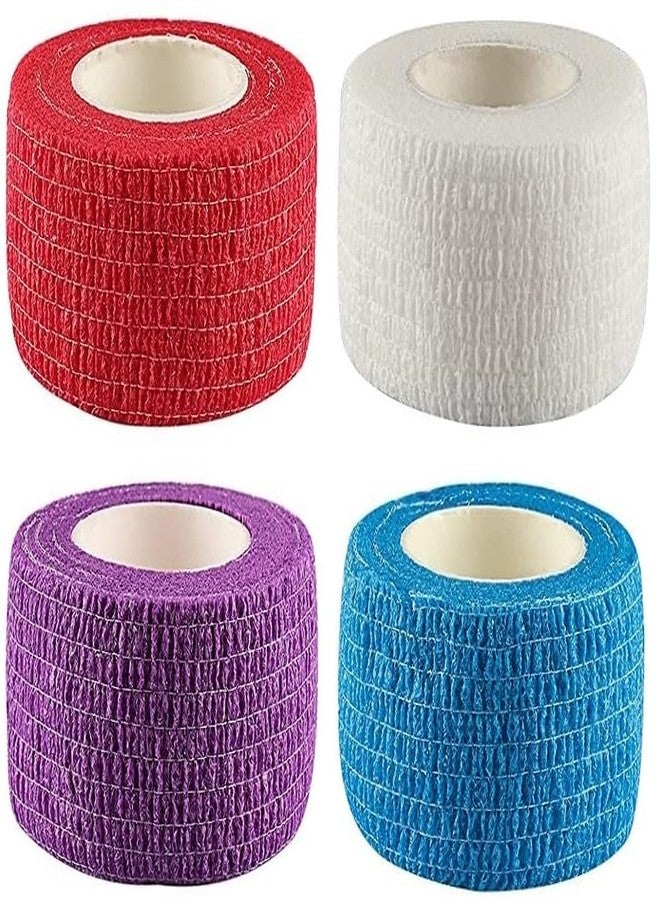 A-TAPE Breathable Self Adhesive Cohesive Bandage for Humans & Pets (Dogs, Cats, Birds) - (2.5 cm X 4.5 mtr, Pack of 4) (Purple, Red, Blue & White) - Image 1