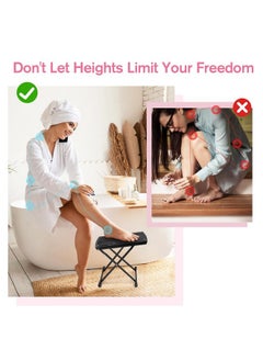 Subay Pedicure Foot Rest, 6 Heights Adjustable Foot Stand For Pedicure, Foldable Non-Slip Pedicure Stand For Easy At Home Pedicures, No More Bending Or Stretching Pedicure Stool Tool For Home Foot Spa  - Image 4