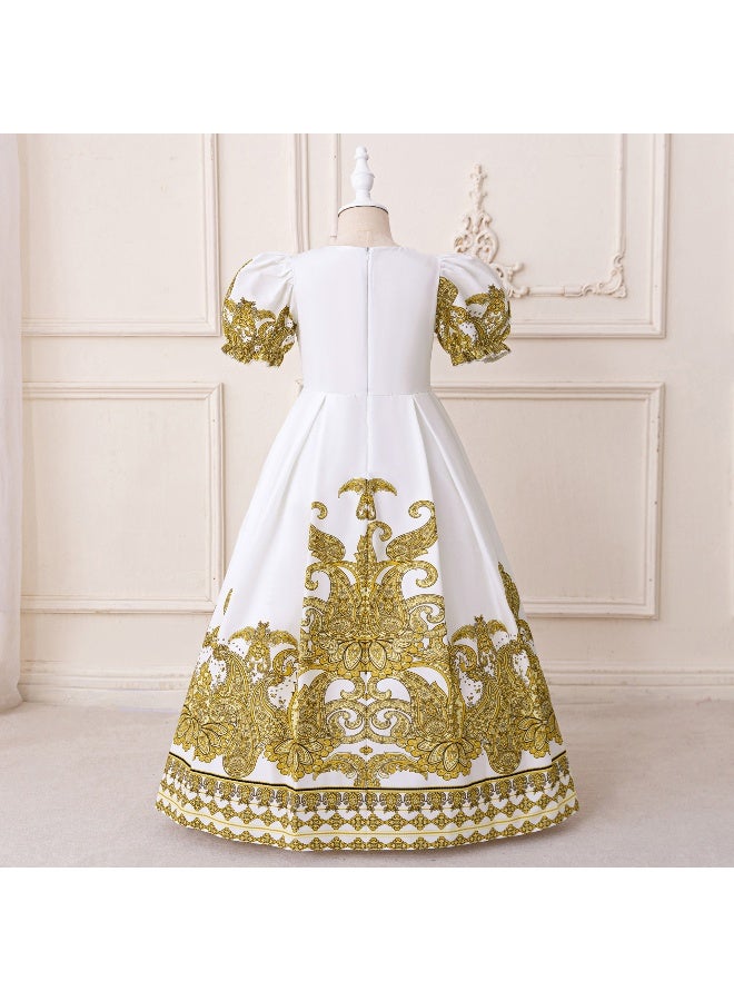 NIBEMINENT Muslim Girls Abaya Long Sleeve Prayer Dress Middle East Muslim Dubai Robe for 4-8 Years - Image 2