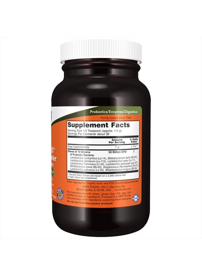 now Supplements, Probiotic-10™ Powder, 50 Billion, with 10 Probiotic Strains, Strain Verified, 2-Ounce - Image 2