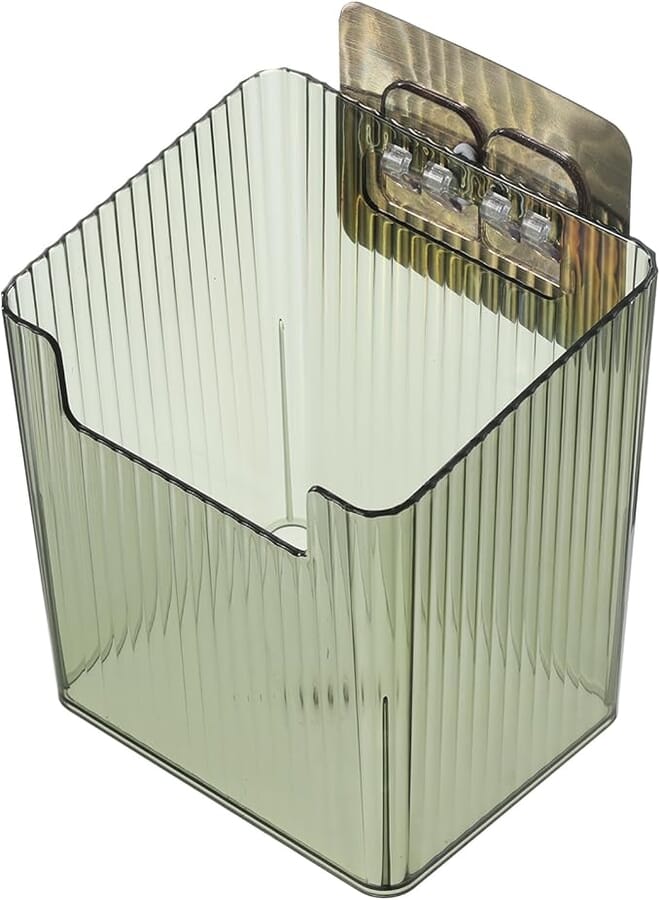 PATIKIL Plastic Tea Box, Wall Mount Tea Bag Organizer Coffee Bag Storage Container for Kitchen Pantry Cabinet Countertop Style 2, Green