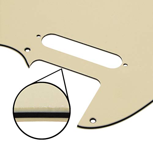 FLEOR 8 Hole TL Pickguard Scratch Plate with Pickguard Screws Set Fit USA/MX Standard TL Style Pickguard Replacement, 3Ply Cream - Image 4