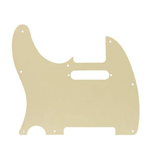 FLEOR 8 Hole TL Pickguard Scratch Plate with Pickguard Screws Set Fit USA/MX Standard TL Style Pickguard Replacement, 3Ply Cream - Image 5