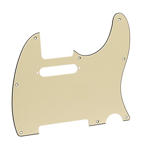 FLEOR 8 Hole TL Pickguard Scratch Plate with Pickguard Screws Set Fit USA/MX Standard TL Style Pickguard Replacement, 3Ply Cream - Image 3
