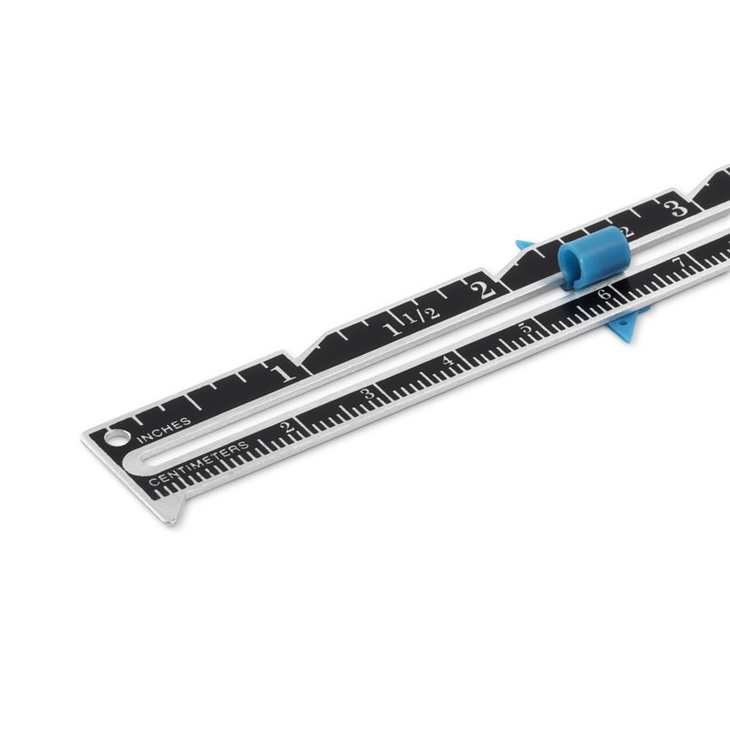 Dritz Dritz 6" Sliding Marker Sewing Gauge, Nickel with Black Printing and Blue Slider  - Image 3