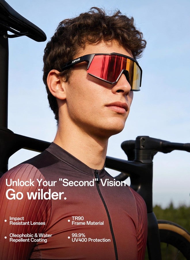 KAPVOE Polarized Cycling GlFull Screen TR90 Lightweight Sports Sunglwith 4 Interchangeable Lenses for Women Men Running Bike Accessories 01 - Image 3