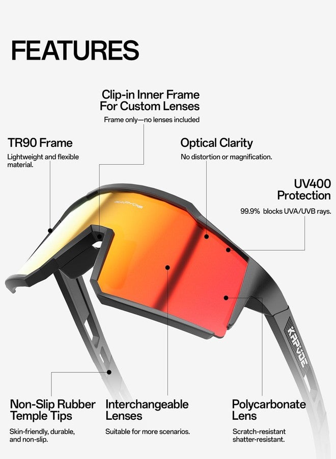 KAPVOE Polarized Cycling GlFull Screen TR90 Lightweight Sports Sunglwith 4 Interchangeable Lenses for Women Men Running Bike Accessories 01 - Image 2