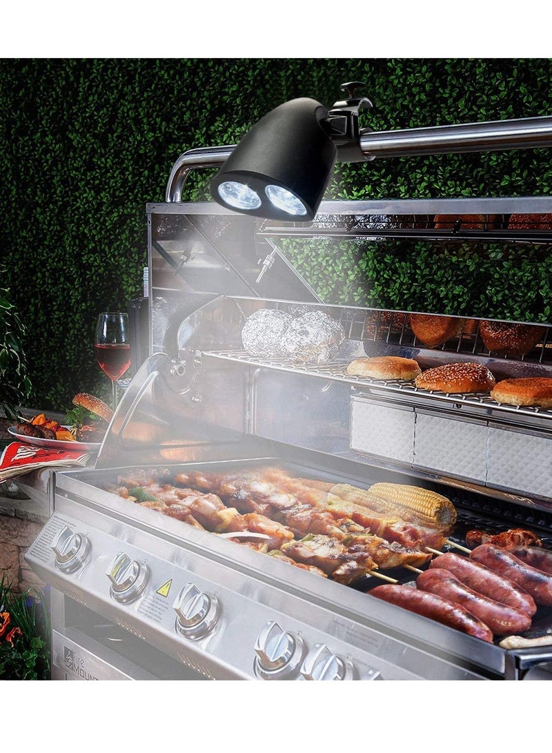 SYOSI Barbecue Grill Light, Outdoor 360 Degree Flexible BBQ Light with 10 Super Bright LED Lights, Heat Resistant Night Grill Light with Sturdy Clamp Mount Fits Most Grill Handle, Batteries not Included - Image 2