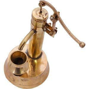 Paartha Saarthi Paartha Saarthi Rajasthani Antique Decorative Handcrafted Vintage Brass Miniature Working Hand Pump with Traditional Gemstone Studded Movable Camel Cart Showpiece  - Image 4