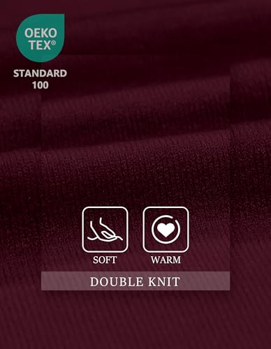 PULI Womens Burgundy Large Cross Front Poncho Sweater Wrap Topper Knitted Elegant Shawls Cape for Fall Winter - Image 4