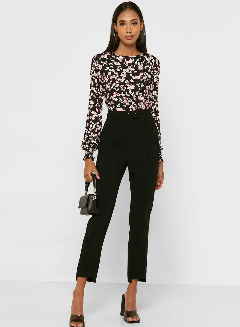 DOROTHY PERKINS Round Neck Floral Print Top