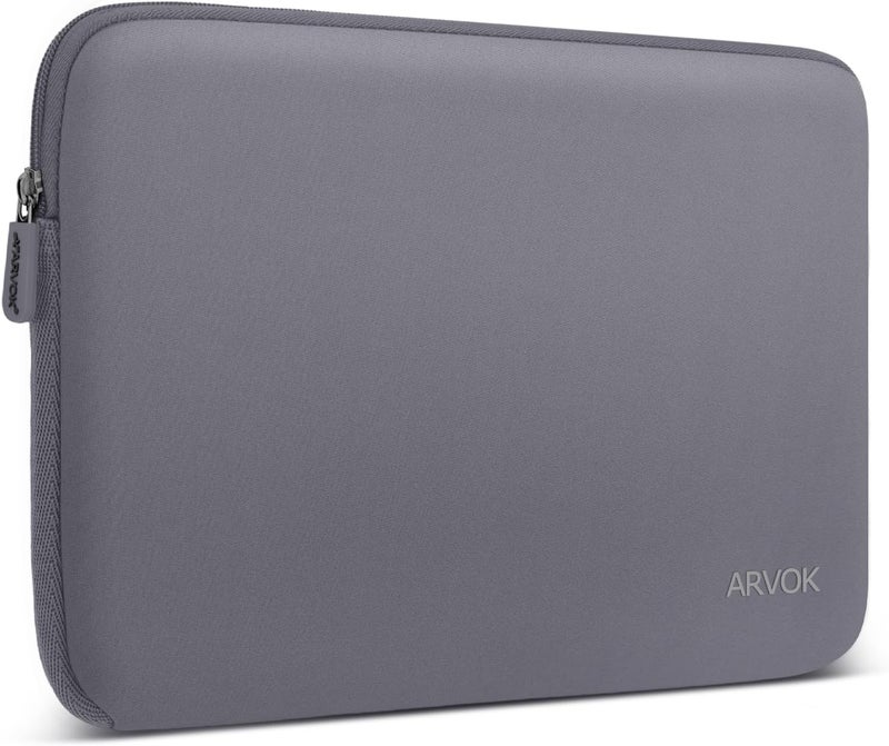 ARVOK 13 13.3 14 Inch Laptop Sleeve Case for MacBook Pro 14 2021/Water-Resistant Notebook Chromebook Computer Pocket Briefcase Carrying Bag Pouch Skin Cover for HP/Dell/Lenovo/Asus/Acer, Gray - Image 1