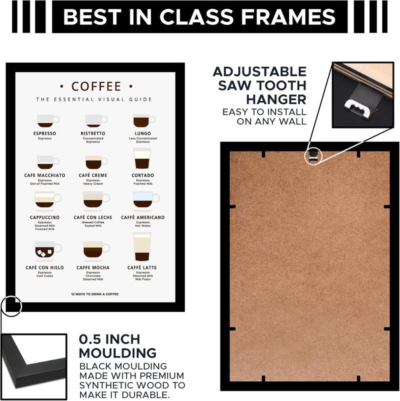 Coffee Wall Poster Frames | Premium 8x12 Inch (A4) Framed Artwork | Aesthetic Coffee-Themed Wall Art for Home, Bedroom & Living Room | Ready-to-Hang Decorative Frames - Image 5