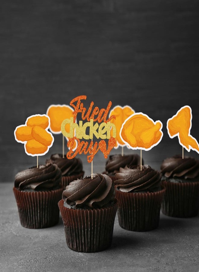 FOZEE Fried Chicken Day Cupcake Toppers, National Fried Chicken Day Party Decorations, 24Pcs - Image 5