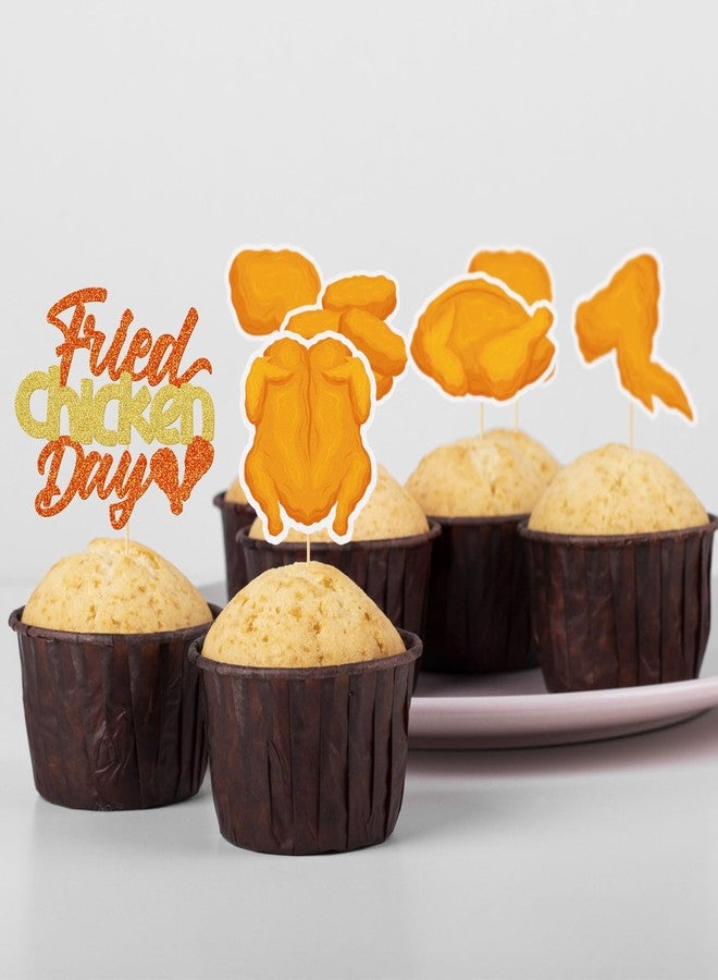 FOZEE Fried Chicken Day Cupcake Toppers, National Fried Chicken Day Party Decorations, 24Pcs - Image 4