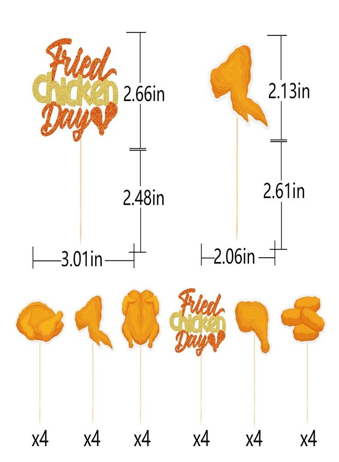 FOZEE Fried Chicken Day Cupcake Toppers, National Fried Chicken Day Party Decorations, 24Pcs - Image 2