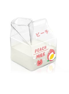 Y&D Clear Glass Milk Carton Cup Microwavable Cups Mini Creamer Container Square Breakfast Mug Premium Pitcher  - Image 1