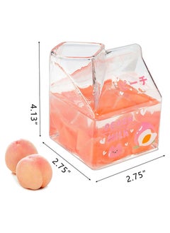 Y&D Clear Glass Milk Carton Cup Microwavable Cups Mini Creamer Container Square Breakfast Mug Premium Pitcher  - Image 2