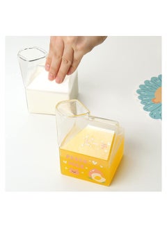 Y&D Clear Glass Milk Carton Cup Microwavable Cups Mini Creamer Container Square Breakfast Mug Premium Pitcher  - Image 4