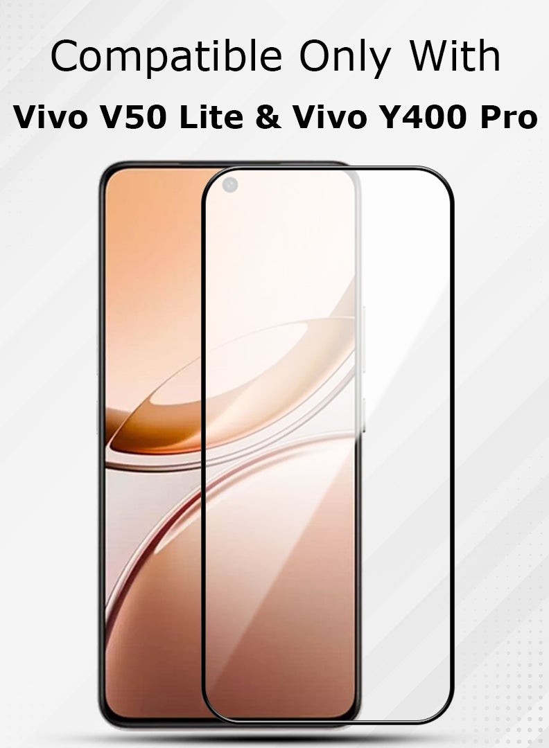 YJS Screen Protector For Vivo V50 Lite/ Vivo Y400 Pro 6.77 Inch 9H Hardness Tempered Glass Film, Bubble Free Easy Installation, Full Coverage, Anti Scratch And Touch Sensitive - Image 2
