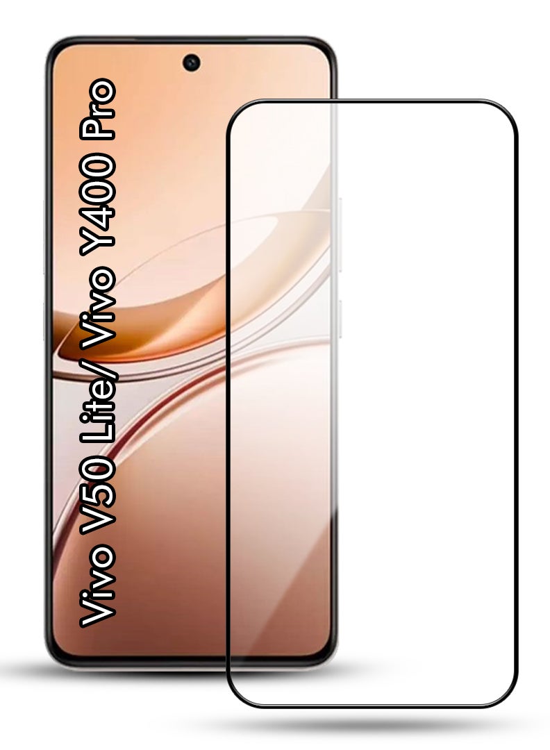 YJS Screen Protector For Vivo V50 Lite/ Vivo Y400 Pro 6.77 Inch 9H Hardness Tempered Glass Film, Bubble Free Easy Installation, Full Coverage, Anti Scratch And Touch Sensitive - Image 1