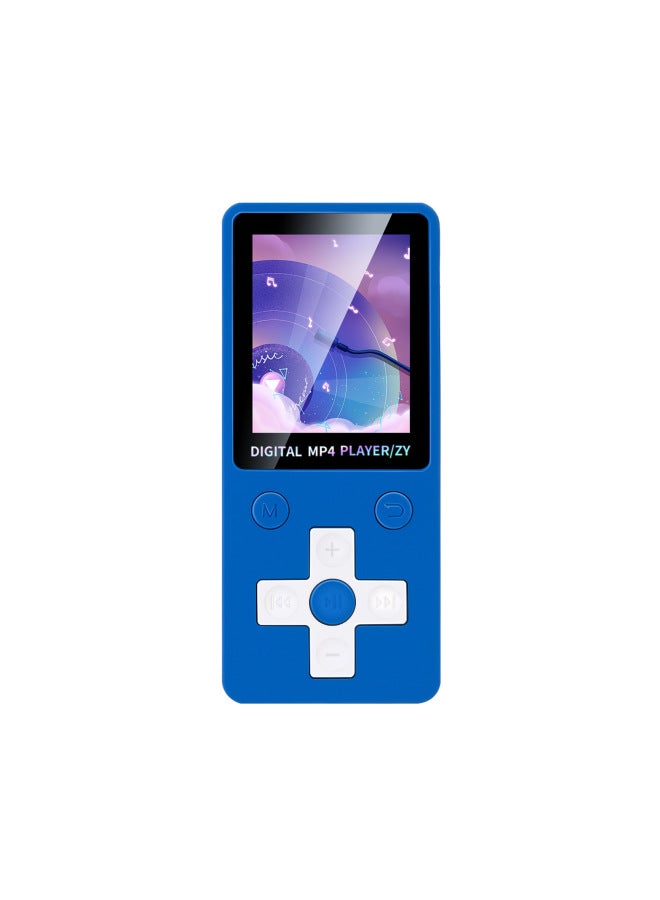 Bluetooth Block Card MP3 Thin Light Portable Screen MP3 Music Player Video MP4 MP3-Body Color:Blue-Memory Capacity:Bluetooth External Plug-in Card Version + Data Cable + Headphone Cable + Packaging Box - Image 1