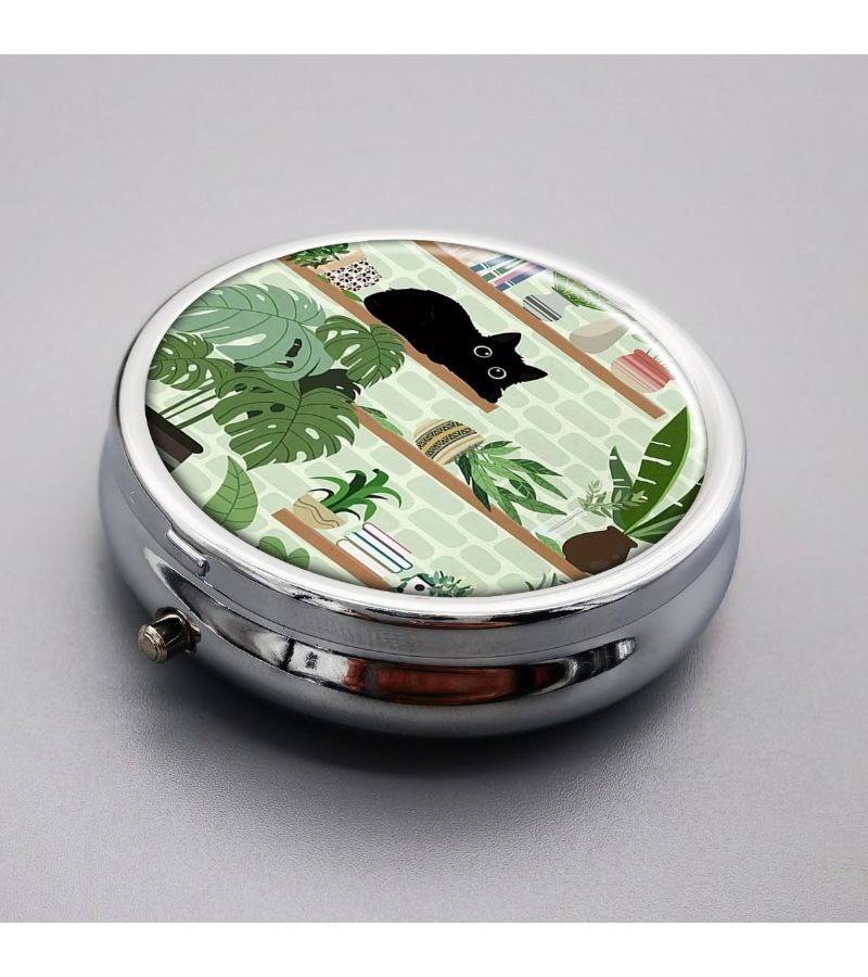 1pc Silvery Metal Pill Box 3 Compartment Decorative Medicine Case Portable For Pocket Or Purse Vitamin Organizer Unique Gift - Image 2