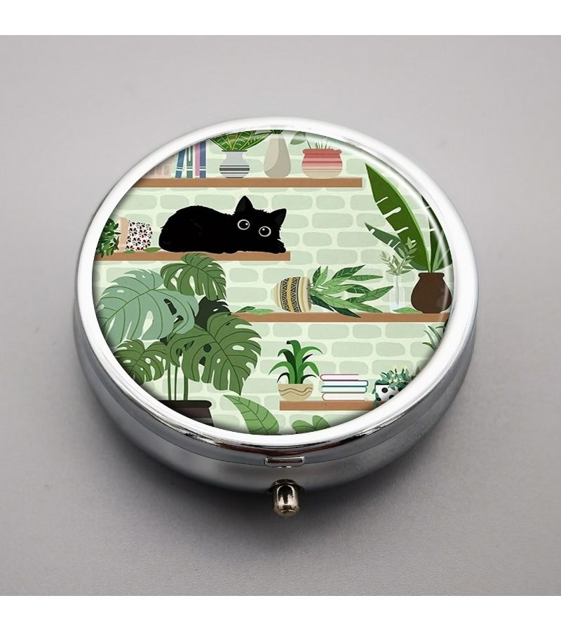 1pc Silvery Metal Pill Box 3 Compartment Decorative Medicine Case Portable For Pocket Or Purse Vitamin Organizer Unique Gift - Image 1