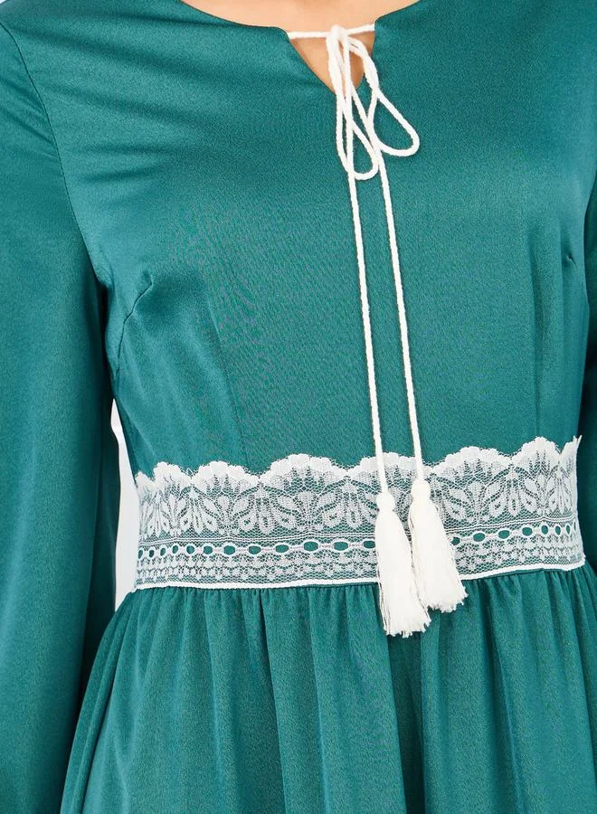 Styli Tiered Emerald Dress