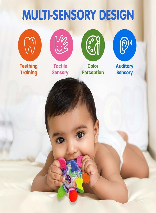 Kidology Baby Teether Silicone Ball Toy for 6-12 Months Babies, Multiple Sensory Teething Ball, Infant Rattles Developmental Toys Gifts for 1 2 Year Old Boys Girls, teether Toys for Babies, Toddlers - Image 2