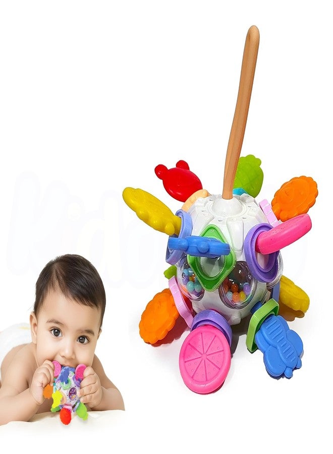 Kidology Baby Teether Silicone Ball Toy for 6-12 Months Babies, Multiple Sensory Teething Ball, Infant Rattles Developmental Toys Gifts for 1 2 Year Old Boys Girls, teether Toys for Babies, Toddlers - Image 1