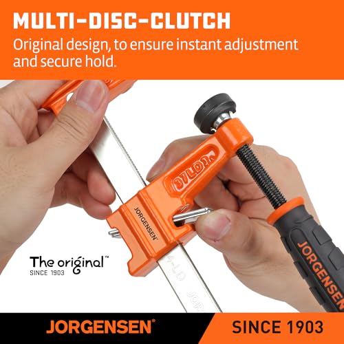 Jorgensen 6" Bar Clamp Set, 2-Pack Steel F Clamp Light Duty, 300 lbs Load Limited, for Woodworking, Metalworking, DIY - Image 5
