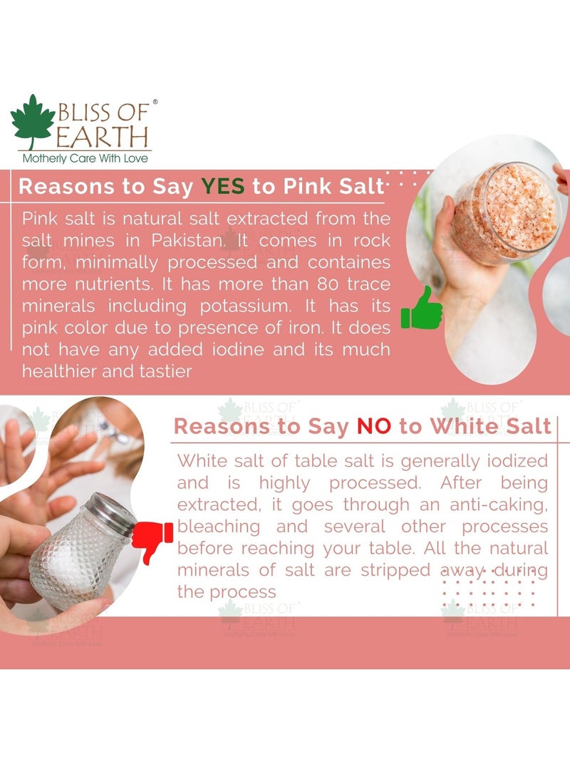 BLISS OF EARTH - Bliss of Earth Pure Pakistani Himalayan Pink Salt Non Iodised for Weight Loss & Healthy Cooking, Natural Substitute of White Salt, 1kg - Image 1