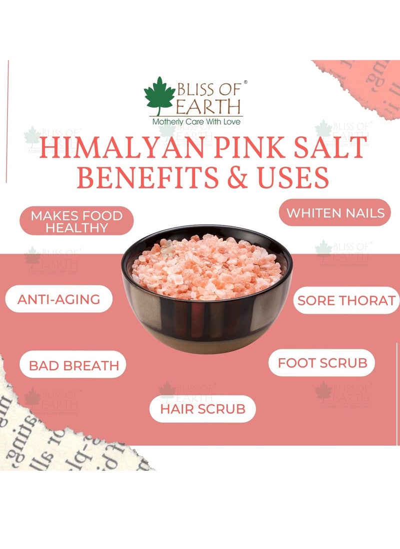 BLISS OF EARTH Bliss of Earth Pure Pakistani Himalayan Pink Salt Non Iodised for Weight Loss & Healthy Cooking, Natural Substitute of White Salt, 1kg  - Image 3